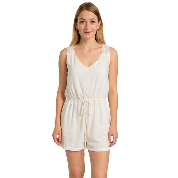 FOREVER21 Sleeveless Romper with Lace Details - Picture 1 of 4
